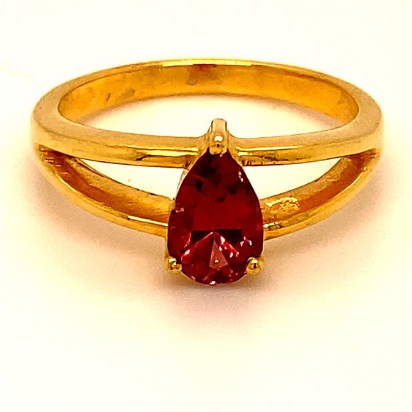 Red Spinel 1.02ct Solid 18K Yellow Gold Ring - Picture 1 of 6